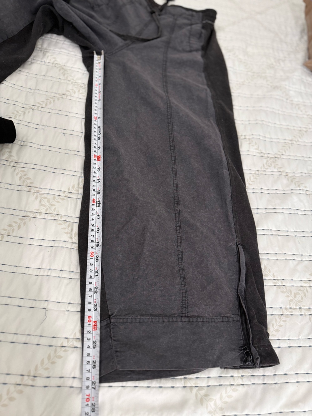 Daily Practice Anthropologie Charcoal Wide Leg Zip Hem Pants Utility Y2K - Picture 10 of 11